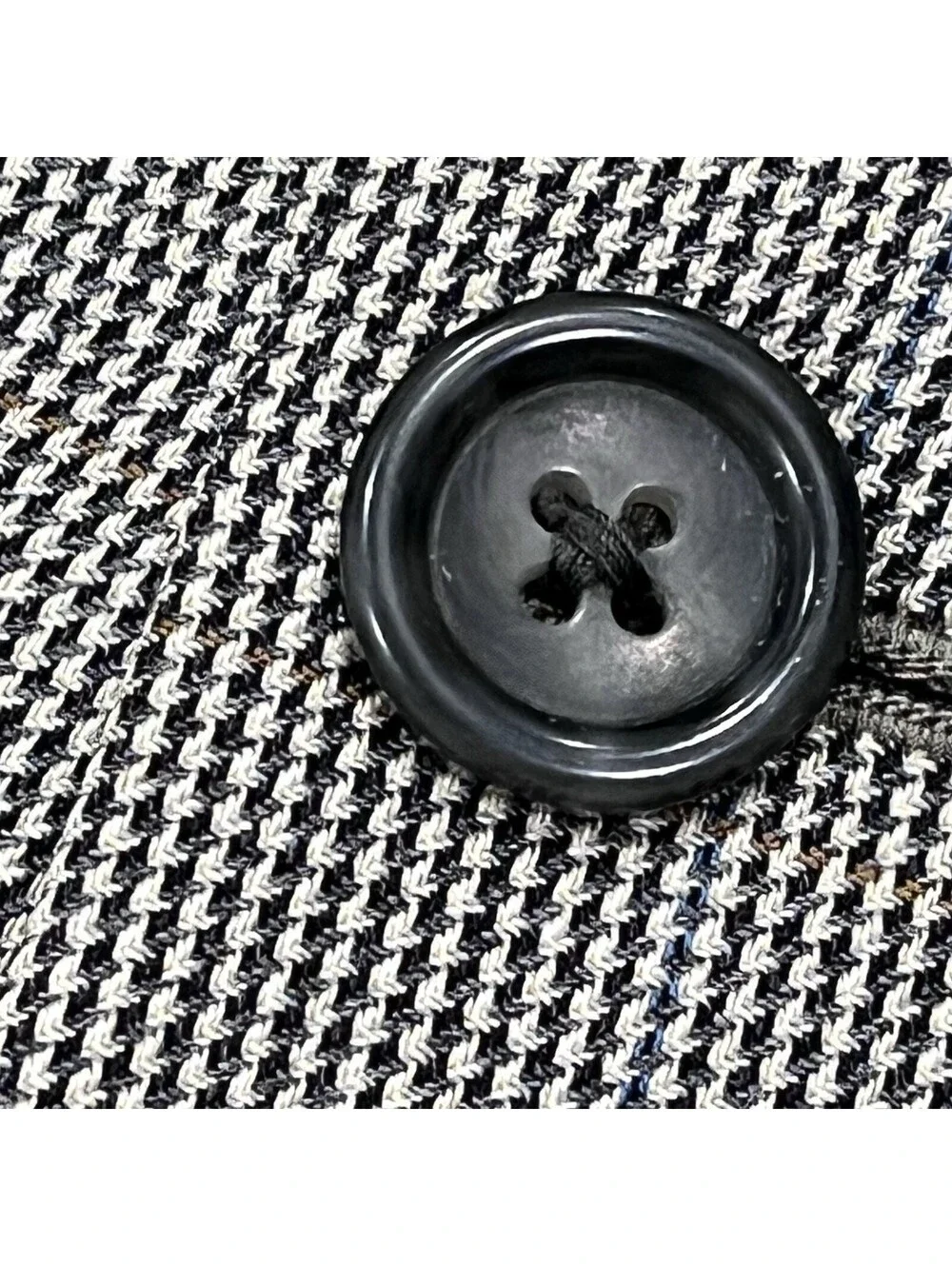 Pronto Uomo Platinum Houndstooth Sport Coat Blazer 48R Black White Purple Wool